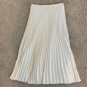 A new day elastic waistband white accordion midi skirt